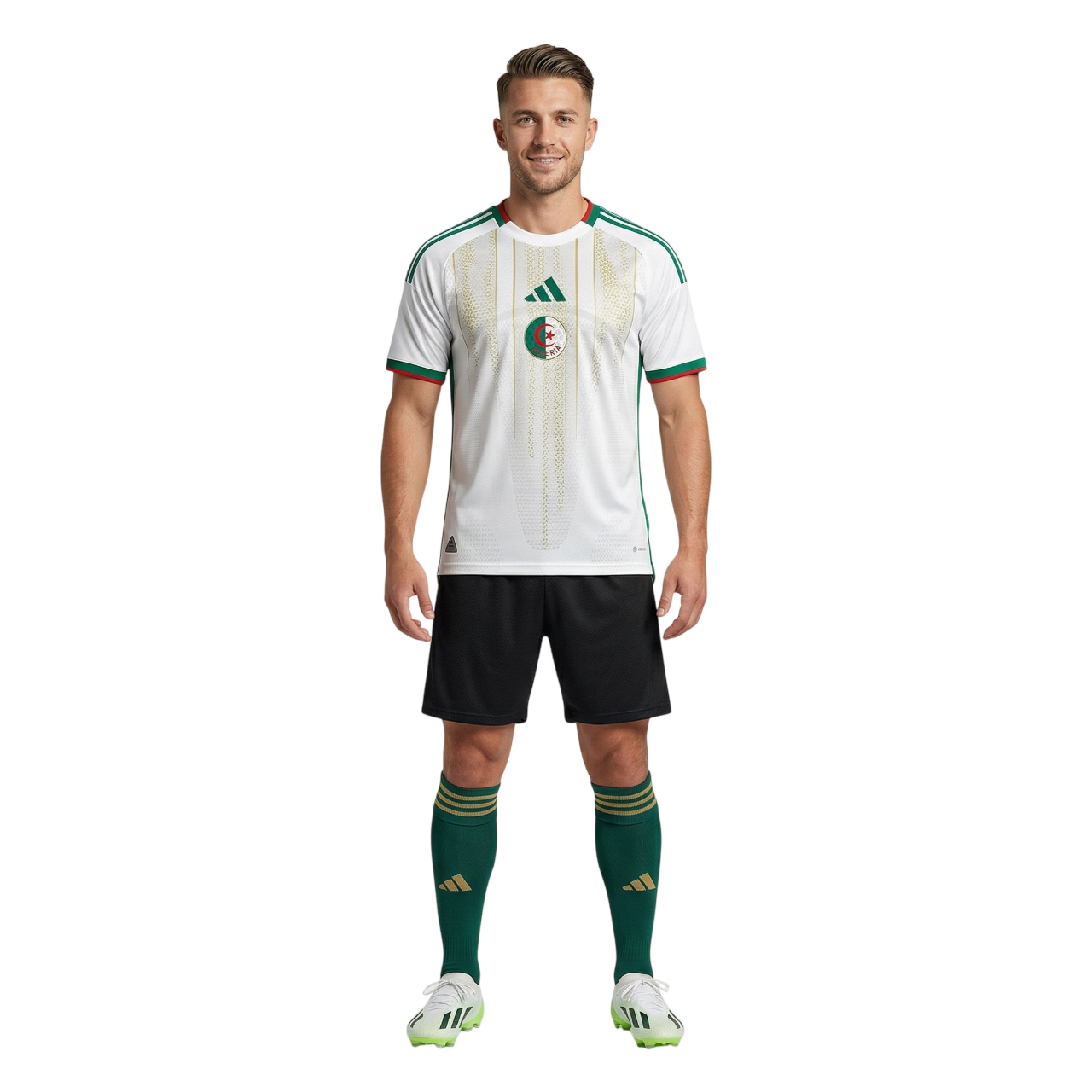 ALGERIA NATIONAL TEAM AWAY JERSEY - PREMIUM WHITE & GOLD EDITION