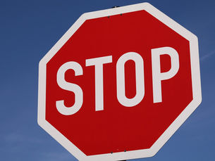 A red and white stop sign
