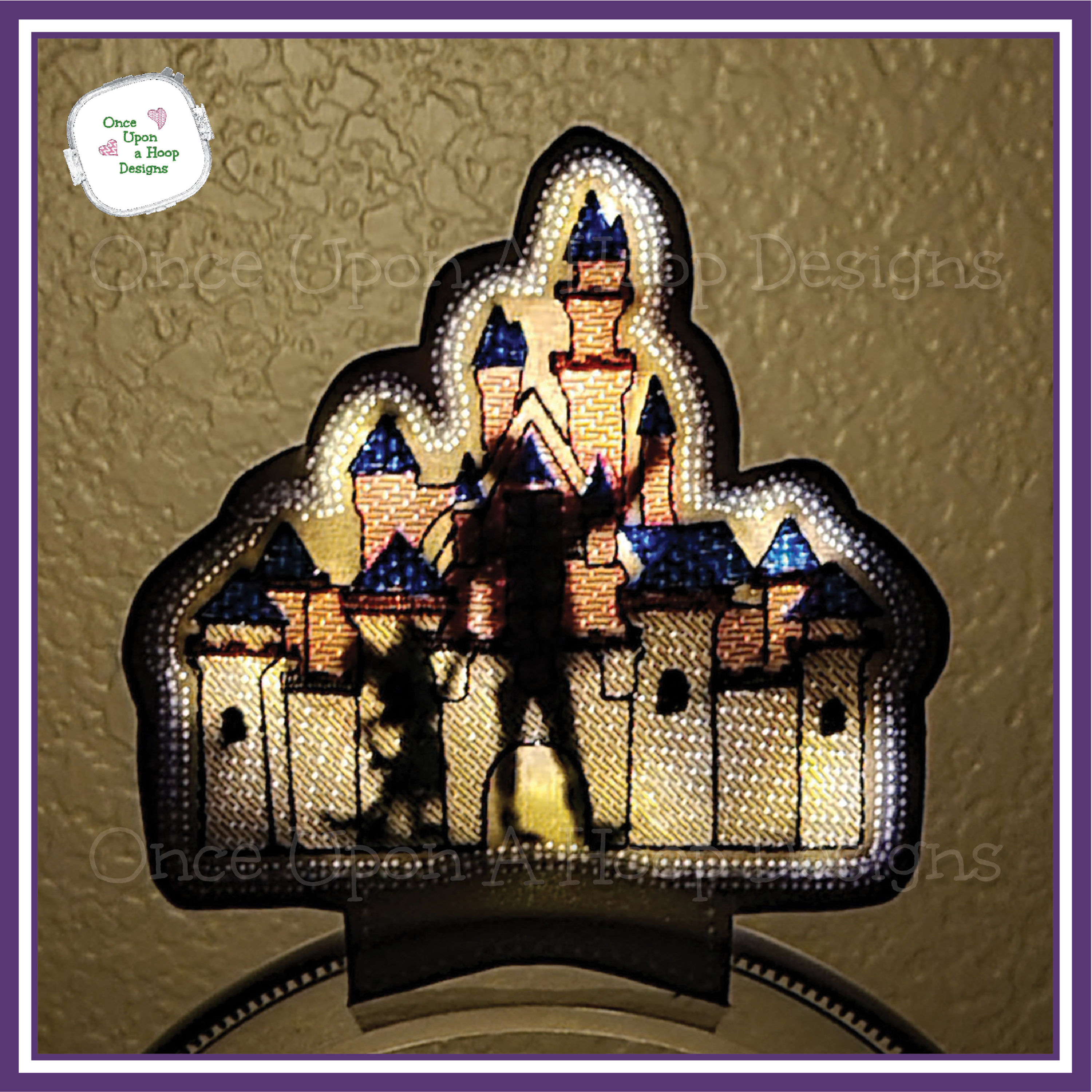 Sketchy DL Castle with Hidden Partners Statue Center ITH Embroidery Design