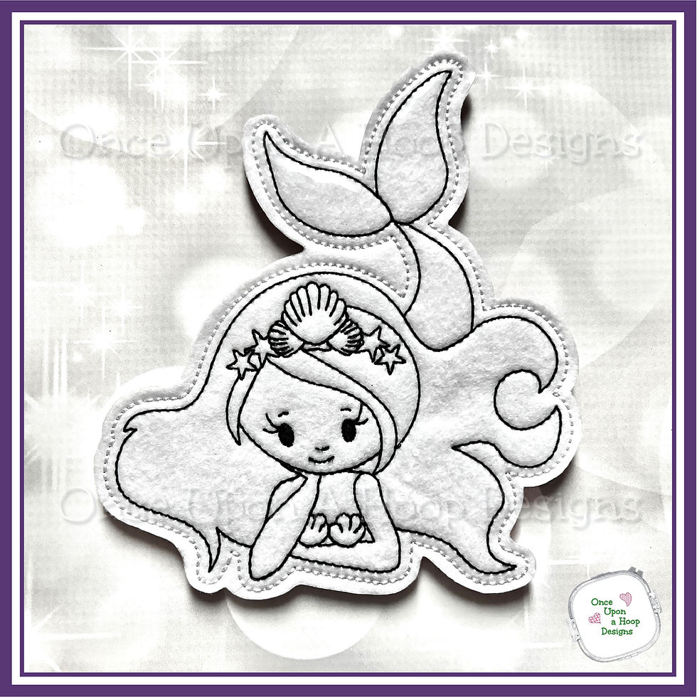 Thumbnail: Mermaid Flat Coloring Doll Set - ITH Digital Embroidery Design