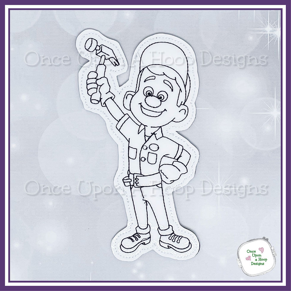 Thumbnail: Break it Ralph Flat Coloring Doll Set - ITH Digital Embroidery Design