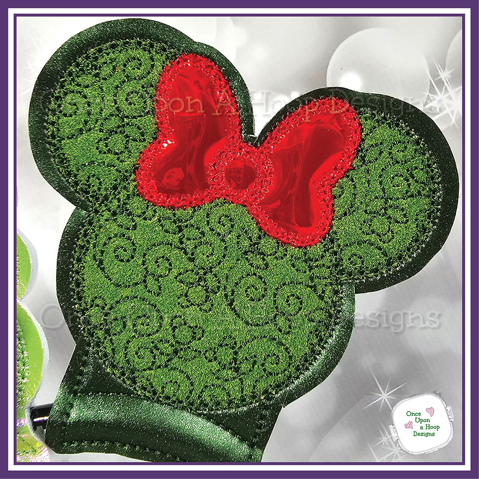 Thumbnail: Mr & Ms Mouse Topiary MEar (2 piece set) ITH Digital Embroidery Design