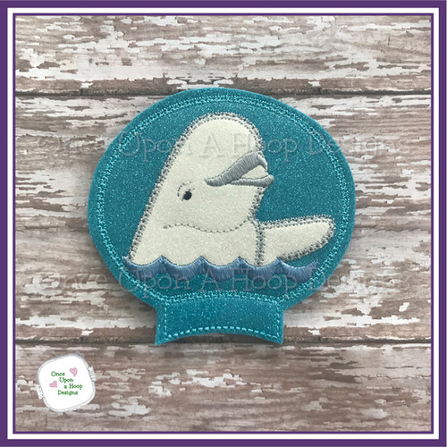 Beluga whale mear addon ith machine embroidery design  once upon a