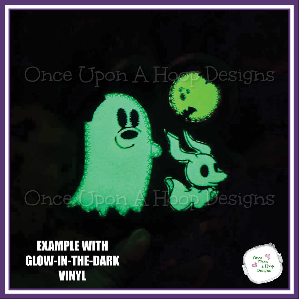 Thumbnail: Mr Mouse walking Ghost Dog MEars 4-piece Set ITH Machine Embroidery Design