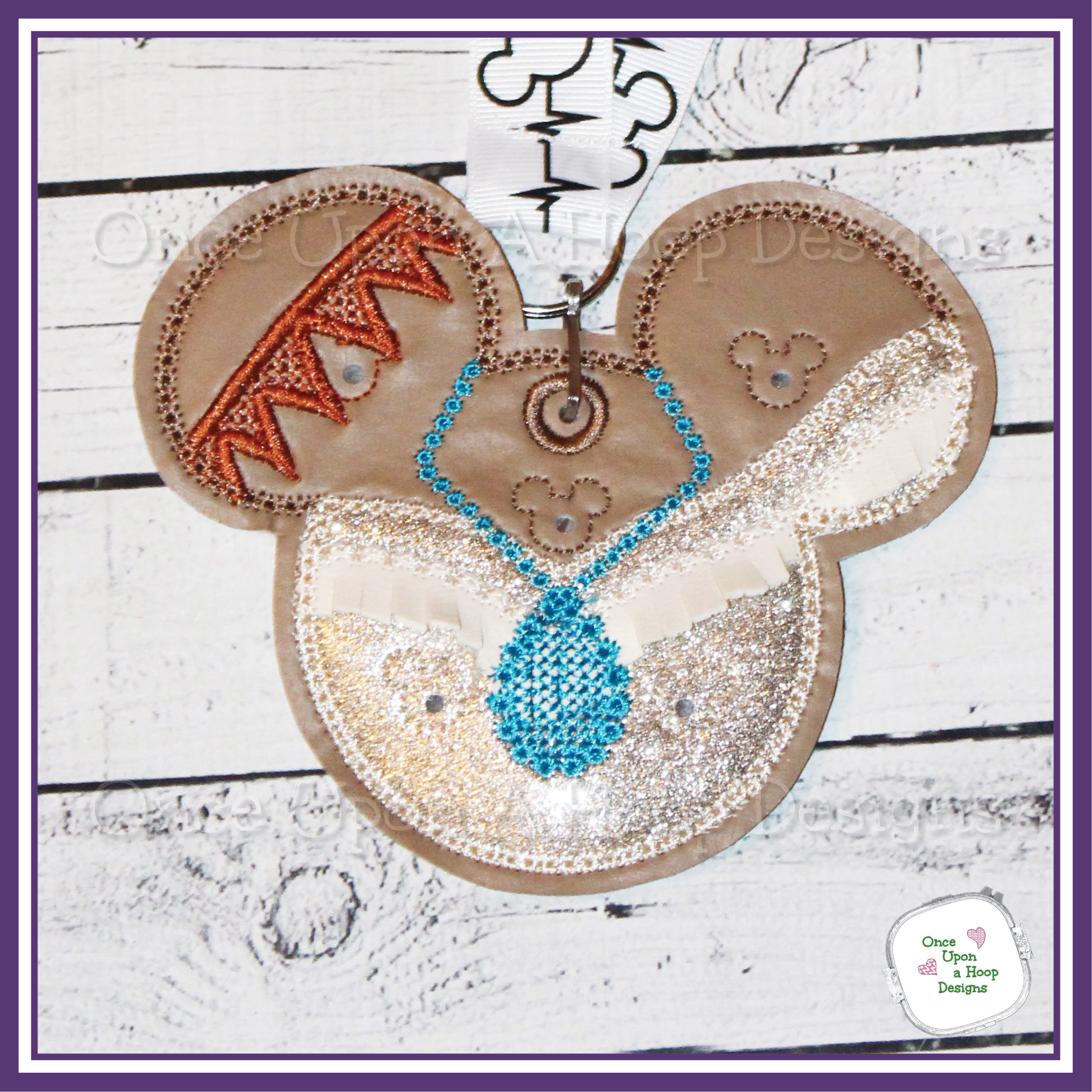 Native American Princess Pin Holder Lanyard ITH Machine Embroidery Design