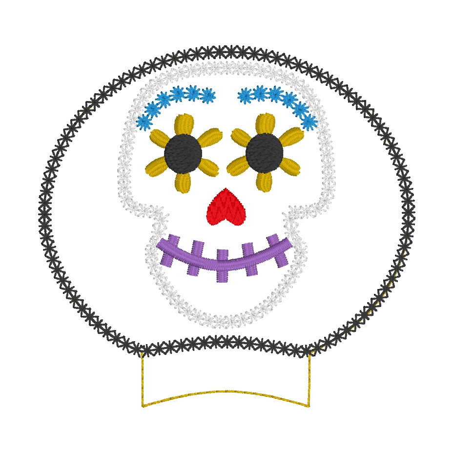 Thumbnail: Miguel & Day of the Dead MEars 4-piece Set ITH Embroidery Design