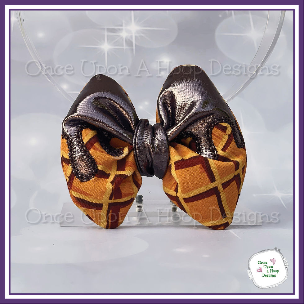 Thumbnail: Square Fabric Drip Bow in 3 sizes ITH Digital Machine Embroidery Design