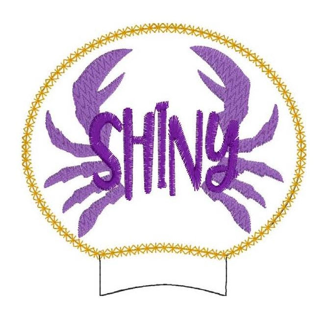Thumbnail: Shiny Monster Crab MEar Add-on ITH Machine Embroidery Design
