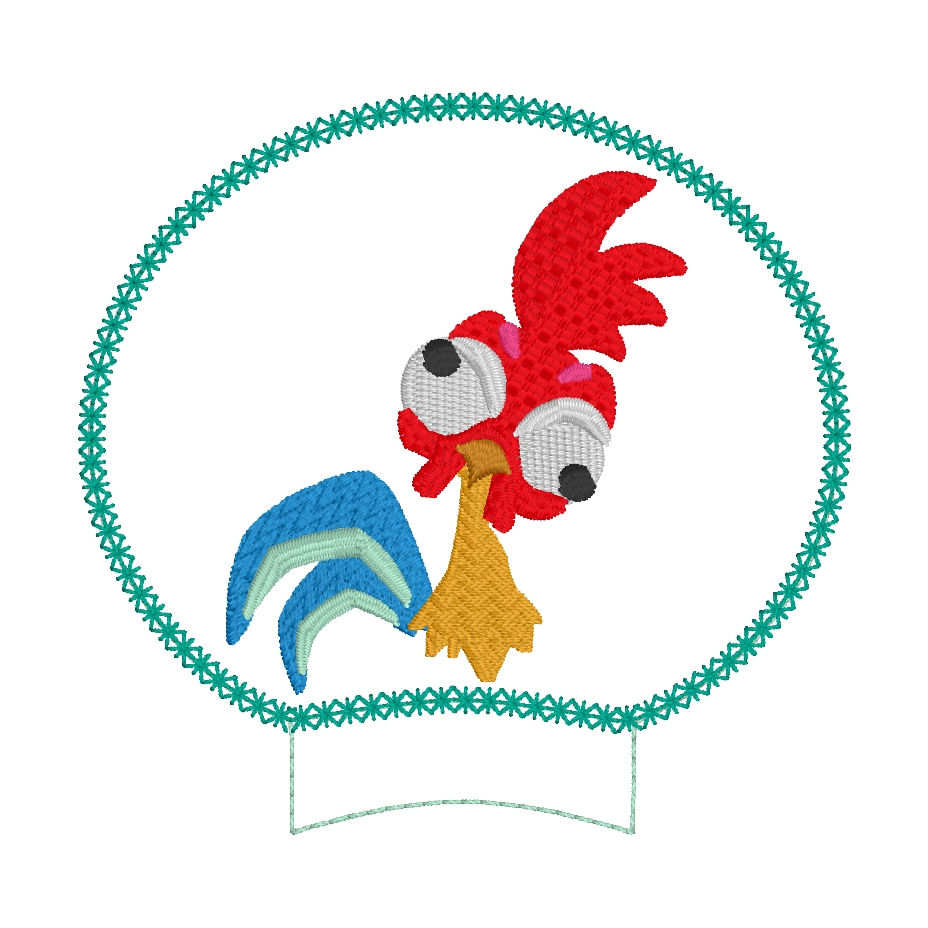 Thumbnail: Polynesian Princess Demi God Rooster MEars 3-piece Set ITH Embroidery Design