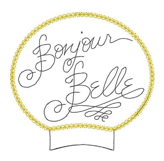 Thumbnail: B&B Rose Princess Autograph MEar Add-on ITH Embroidery Design