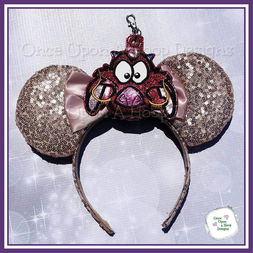 Thumbnail: Chinese Guardian Dragon MEars Headband Holder ITH Embroidery Design