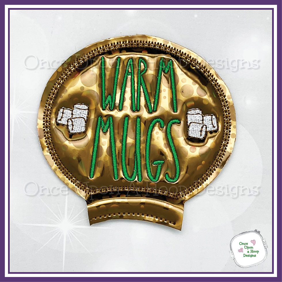 Thumbnail: Warm Mugs Warm Hugs Cocoa Mugs Set (4 Pieces) ITH Digital Machine Embroidery Des