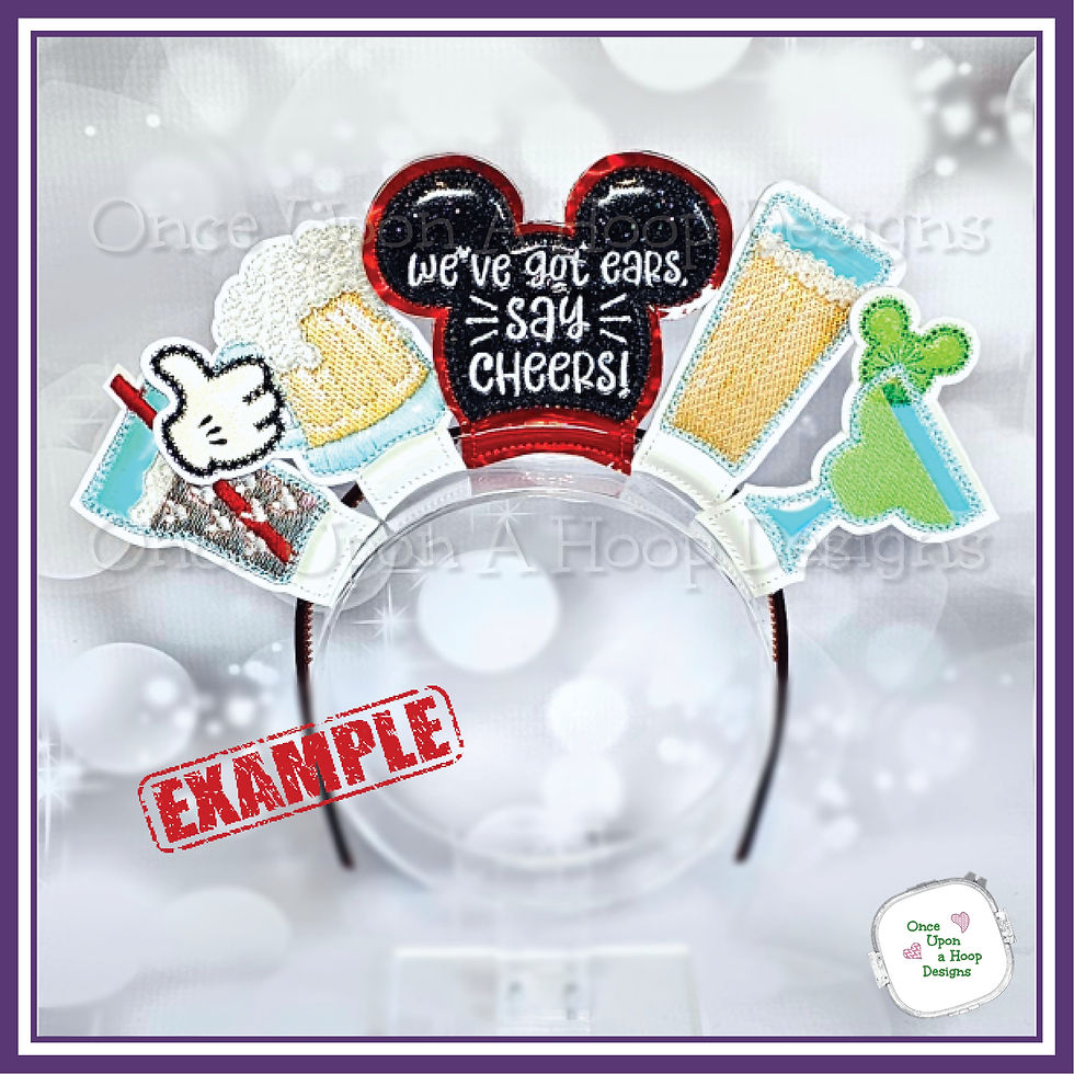 Thumbnail: We've Got Ears Cheers Center Add-on ITH Digital Machine Embroidery Design