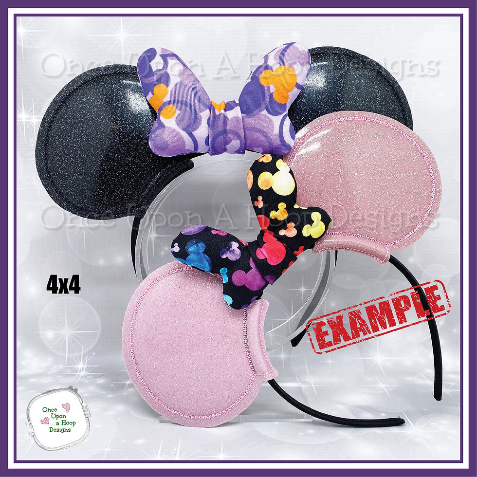 Thumbnail: Butterfly Fabric Bow 4x4 ITH Digital Machine Embroidery Design