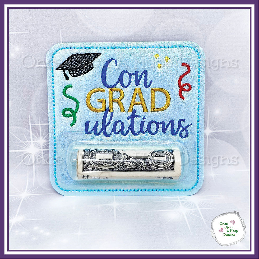 Thumbnail: Con-GRAD-ulations Money Gift Holder ITH Machine Embroidery Design