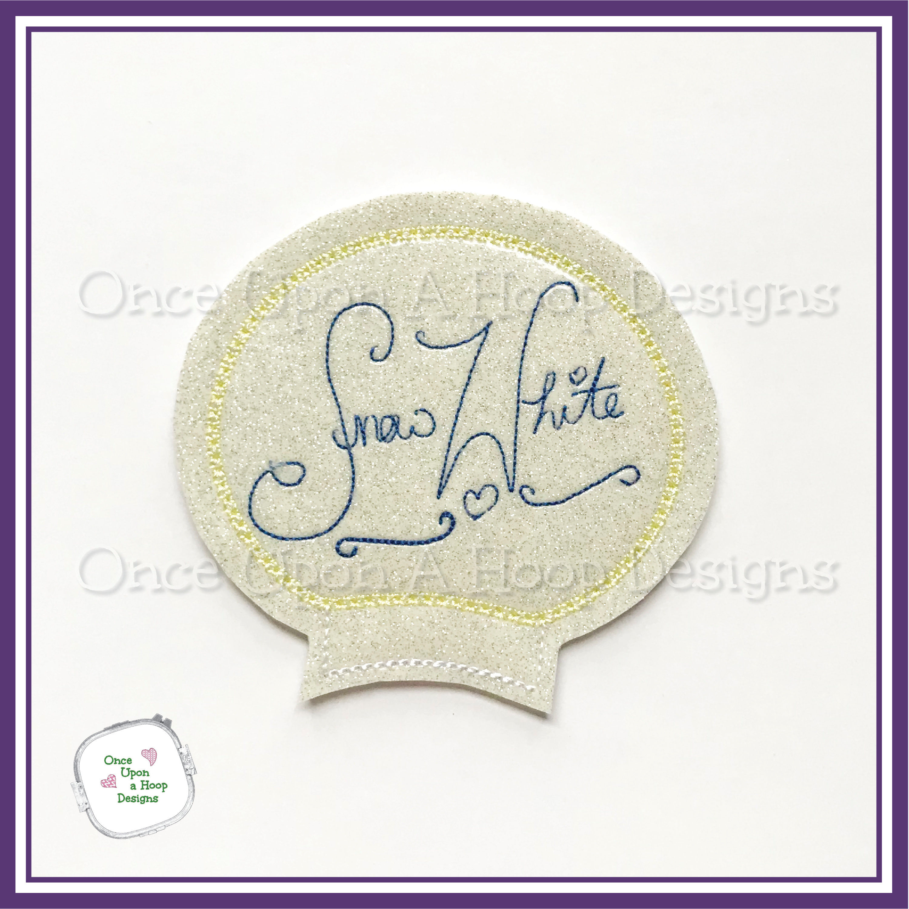 Apple Snow Princess Autograph MEar Add-on ITH Embroidery Design