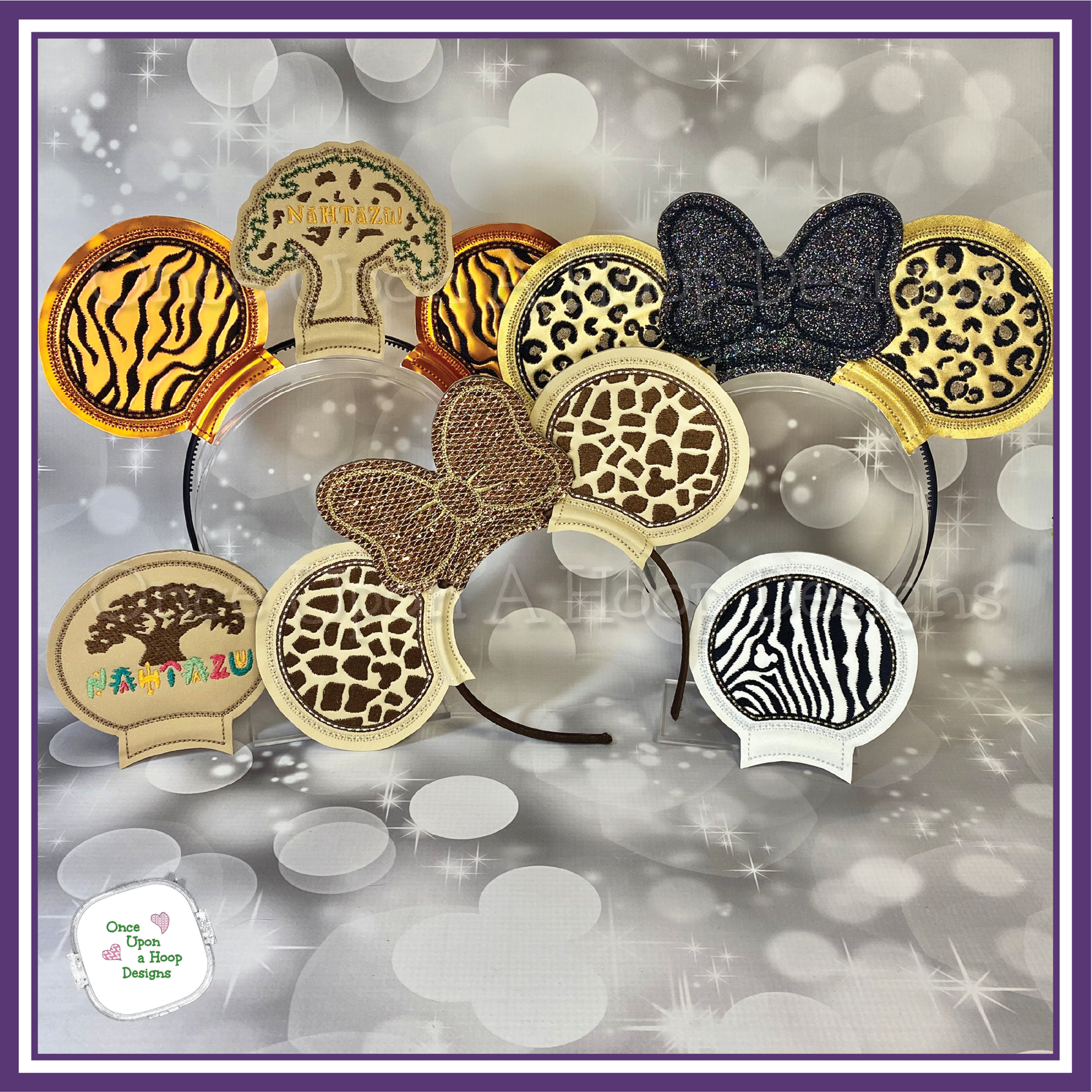 Animal Print MEar Set (5 Pieces) ITH Machine Embroidery Design