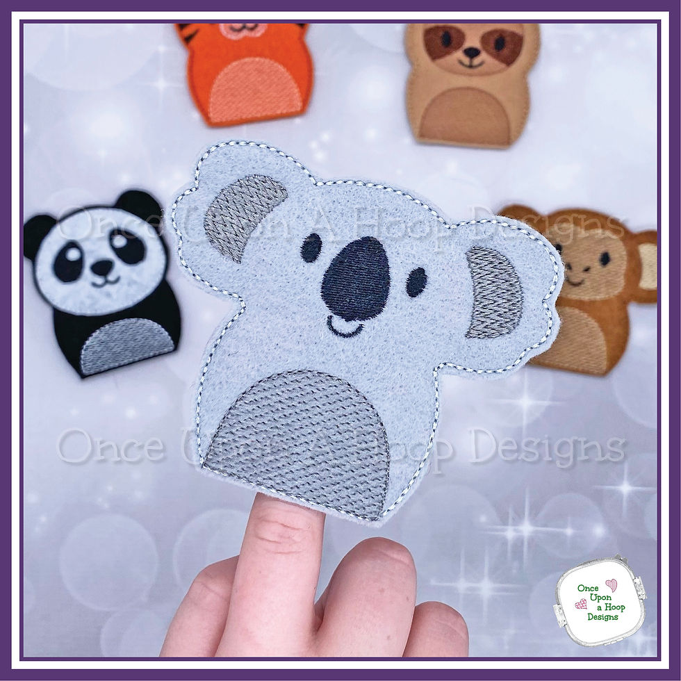 Thumbnail: Finger Puppets: Squish Jungle Pack of 5 ITH Digital Embroidery Designs