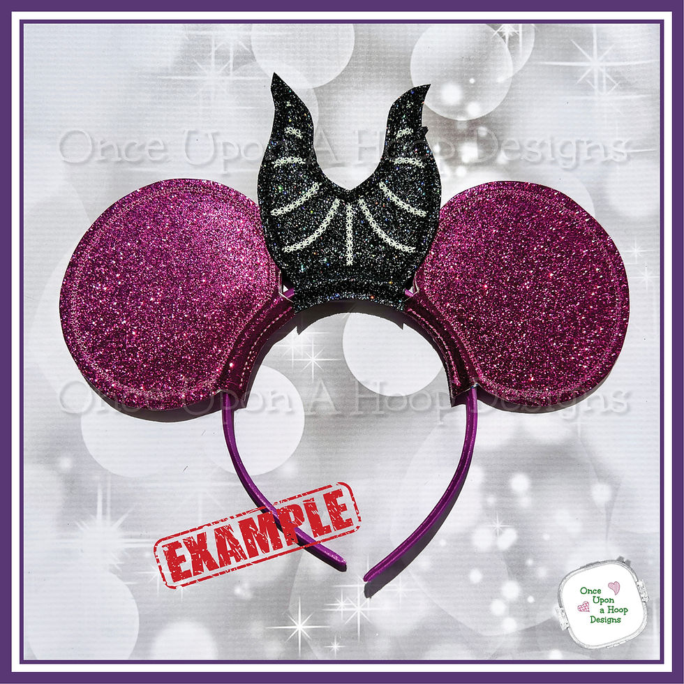 Thumbnail: Maleficent Evil Fairy Villain Horns CTR ITH Digital Machine Embroidery Design