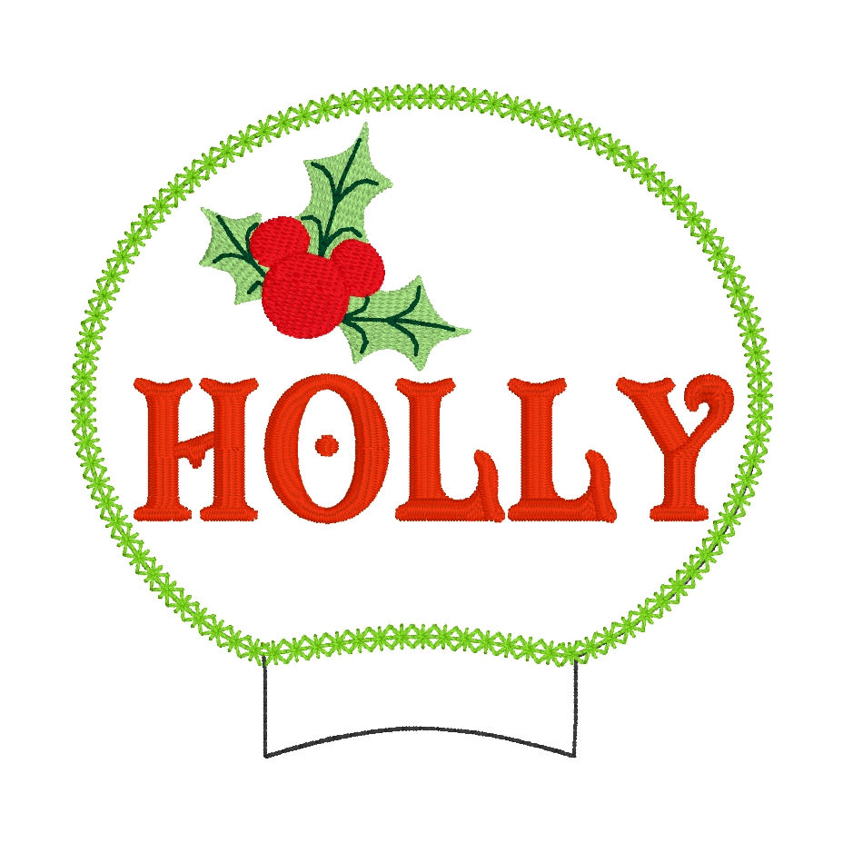 Thumbnail: Holly WORD MEar ITH Digital Machine Embroidery Design