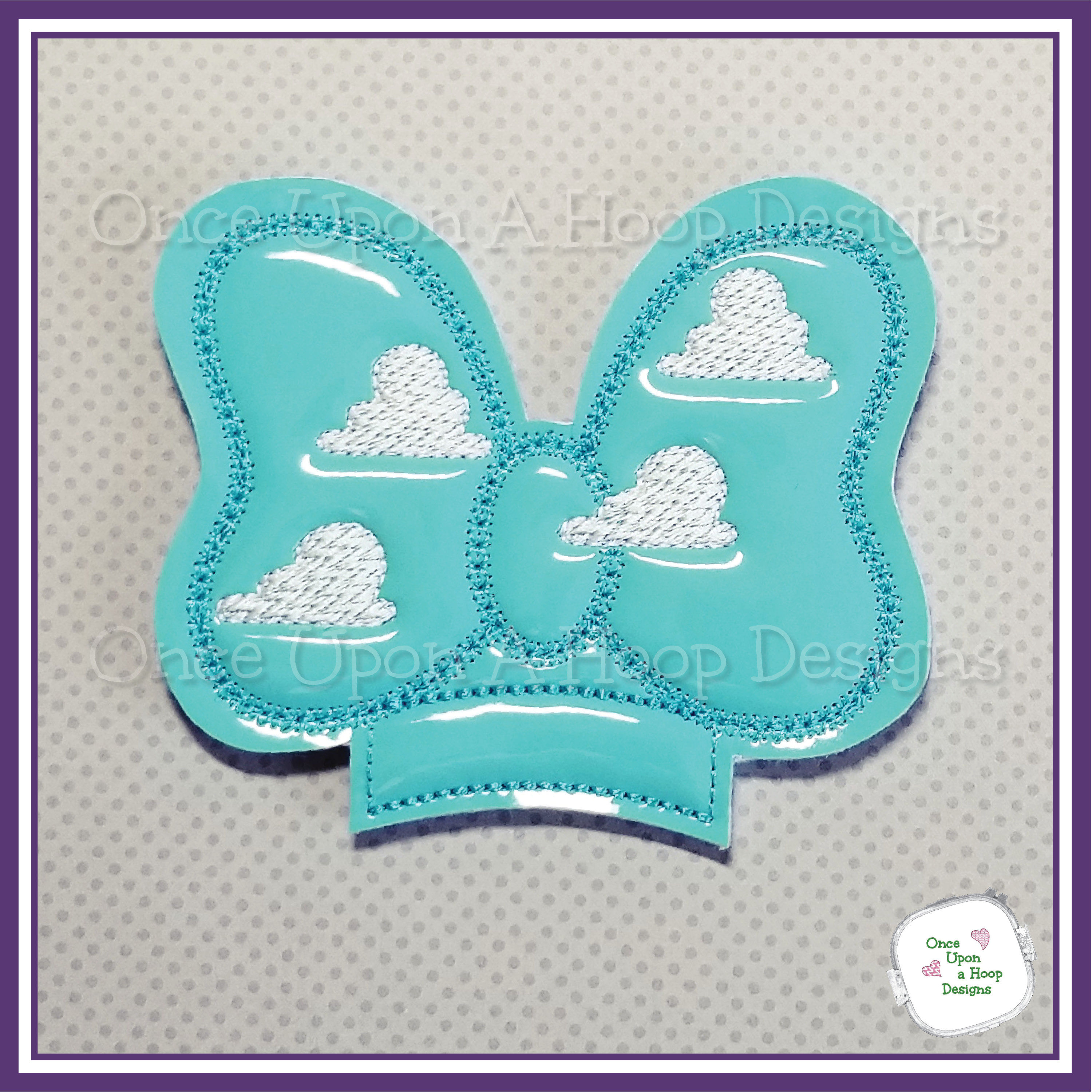 TS Clouds Flat Bow Add-on ITH Digital Machine Embroidery Design
