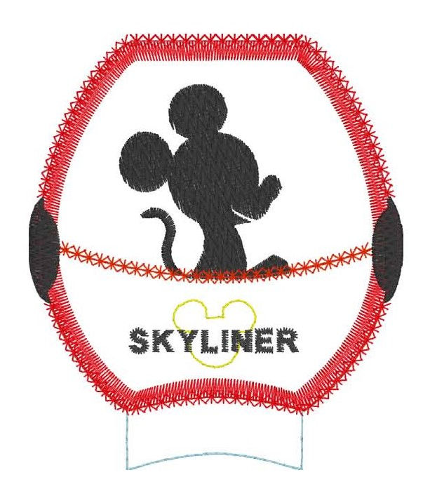 Thumbnail: Mr Mouse Skyliner MEar or Center Add-on ITH Digital Embroidery Design