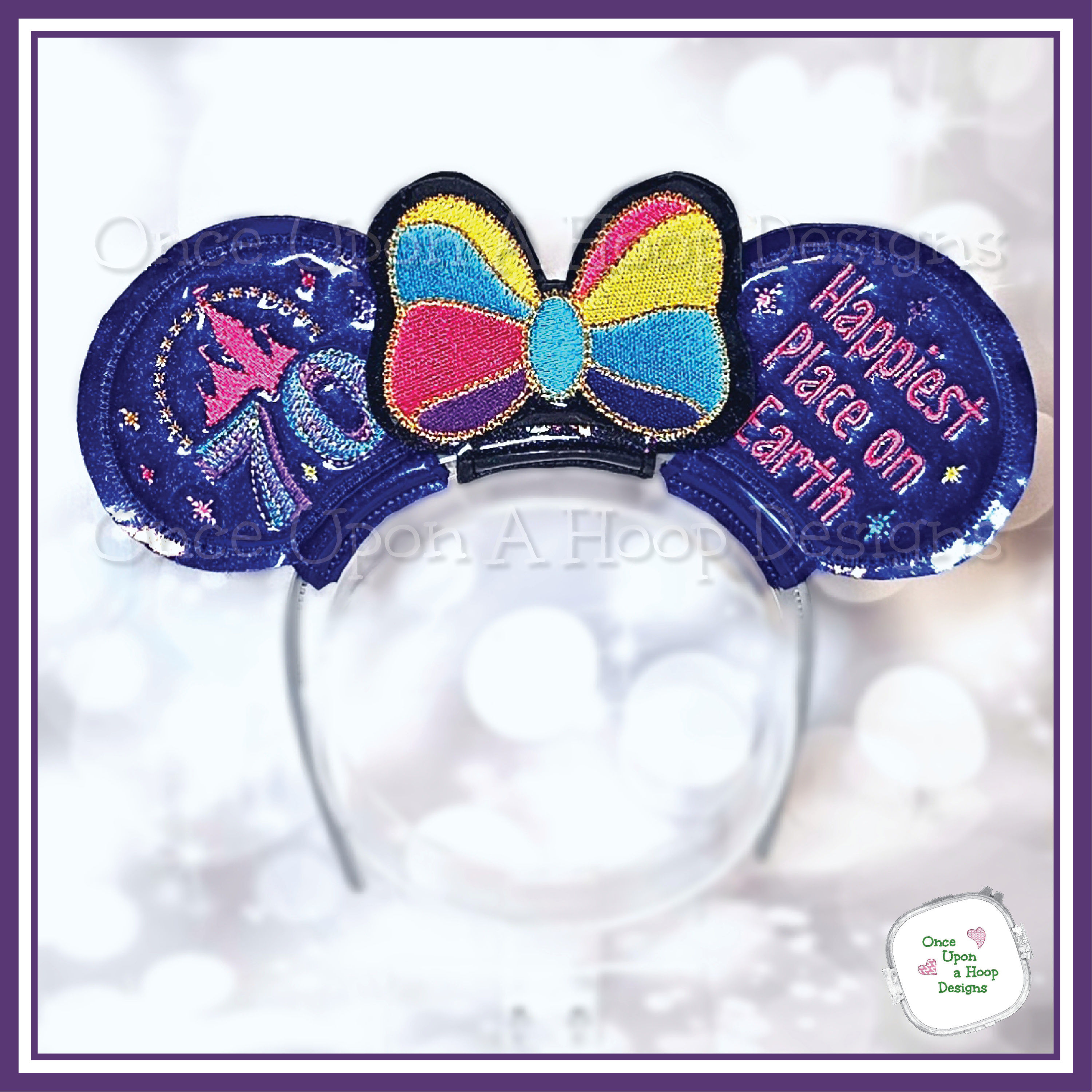 DL 70th Anniversary Happiest Place on Earth MEar (3 Piece) ITH Embroidery Design