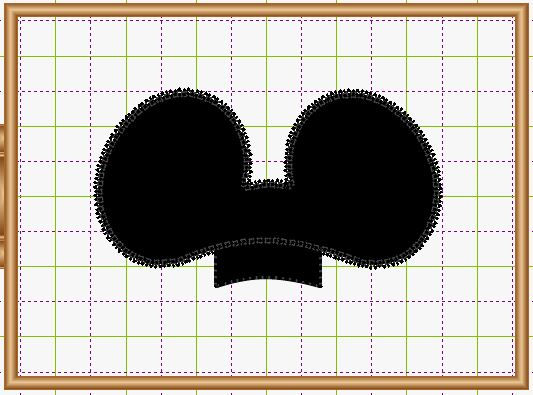 Thumbnail: Mouse Ear (With Tab) Fascinator Add-on ITH Digital Embroidery Design