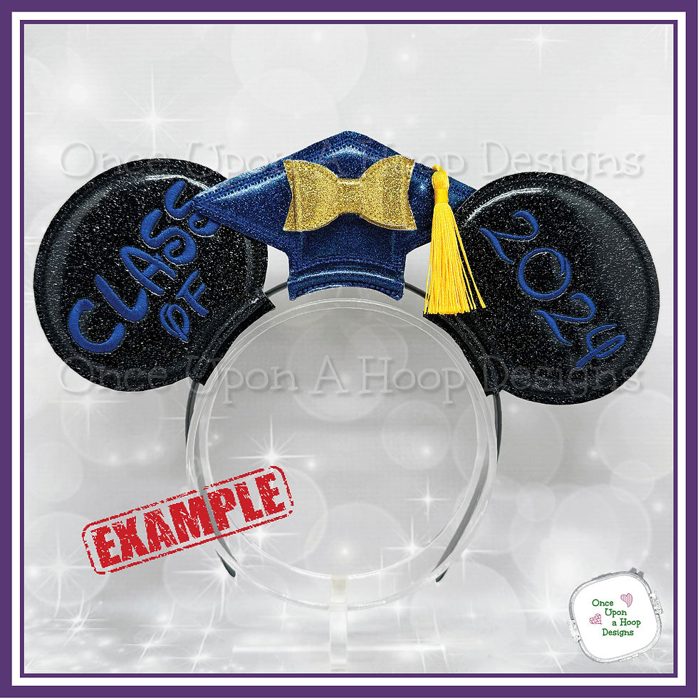 Thumbnail: WORDS: Graduation Years 24-30 MEar 7-pc SET ITH Digital Embroidery Design