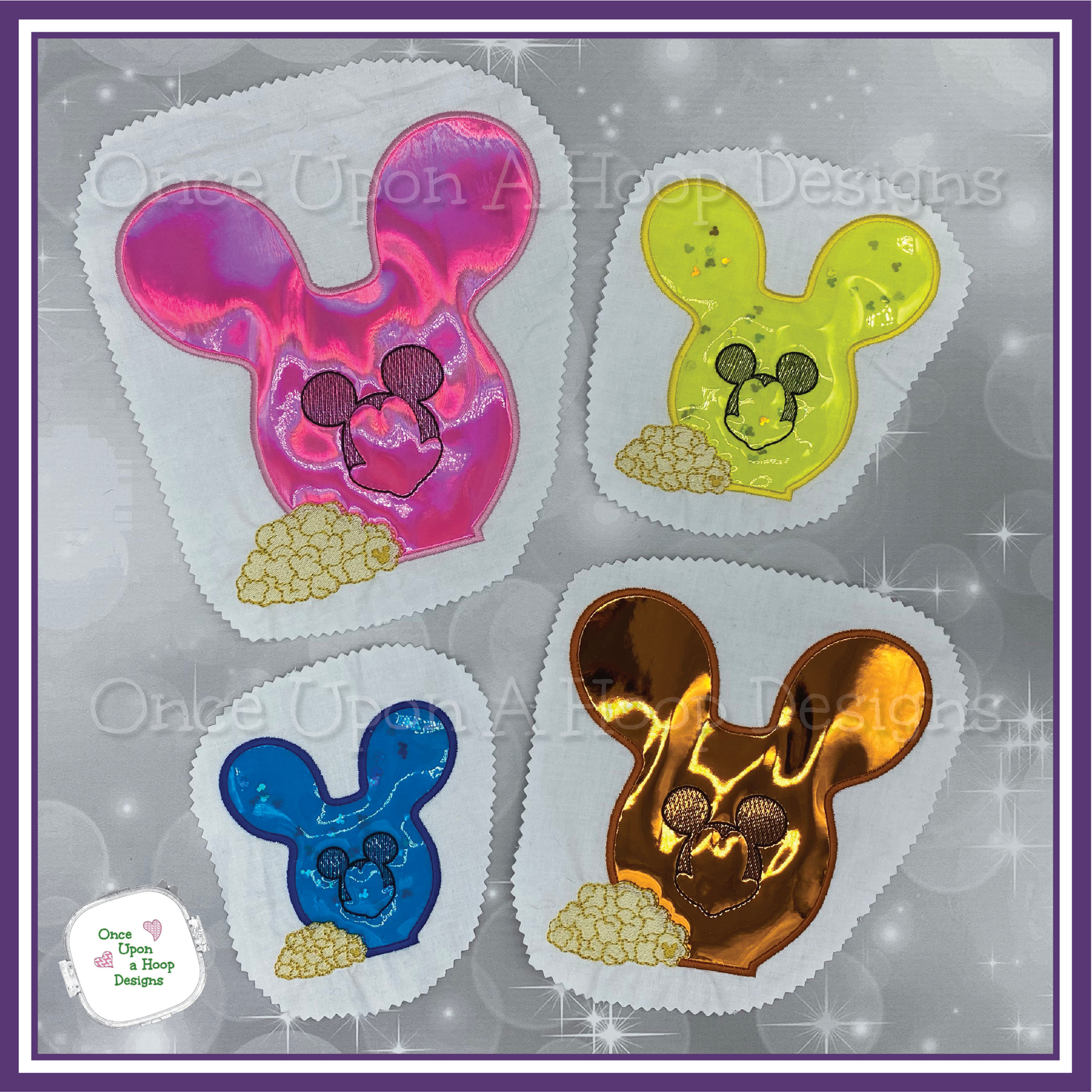 Mr Mouse Popcorn Bucket Applique - 4 sizes Digital Embroidery Design