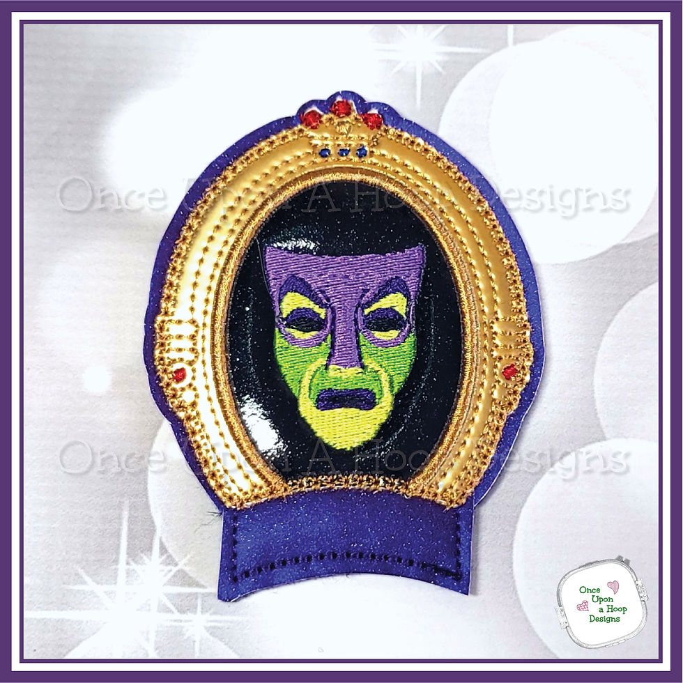 Thumbnail: Apple Princess Evil Queen Magic Mirror MEars Center ITH Embroidery Design