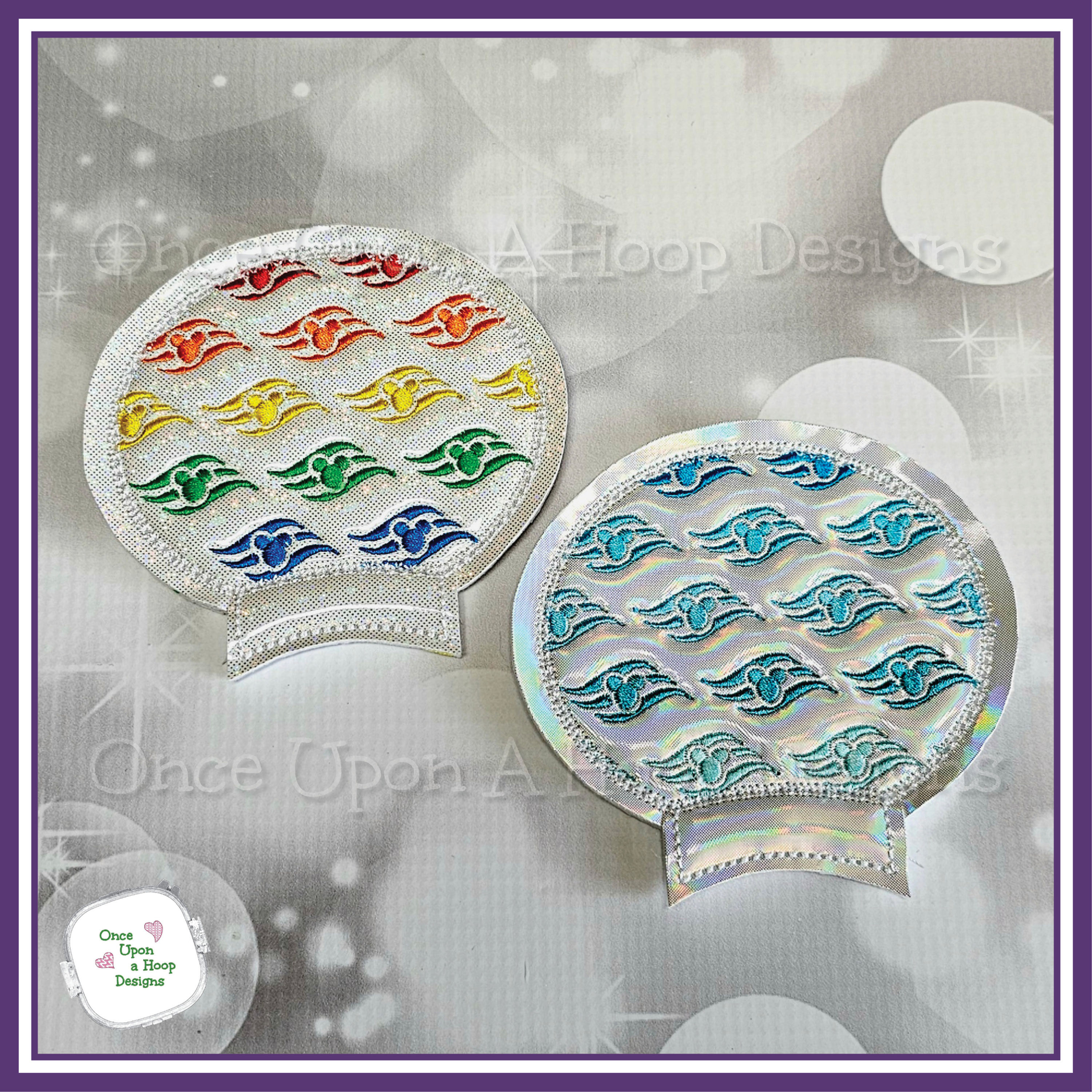 Cruise Logo Dot Multi Color MEar Add-on ITH Machine Embroidery Design