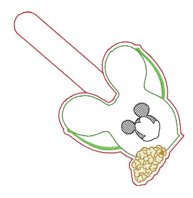 Thumbnail: Snap Tab & Holder Set:  Popcorn Bucket - ITH Digital Embroidery Design