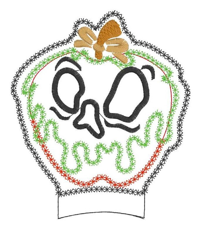 Thumbnail: Poisoned Apple MEars Set (4 Pieces) ITH Machine Embroidery Design