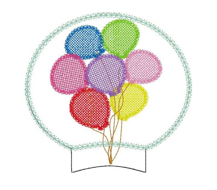 Thumbnail: Up Balloon House MEars Set (4 Pieces) ITH Embroidery Design