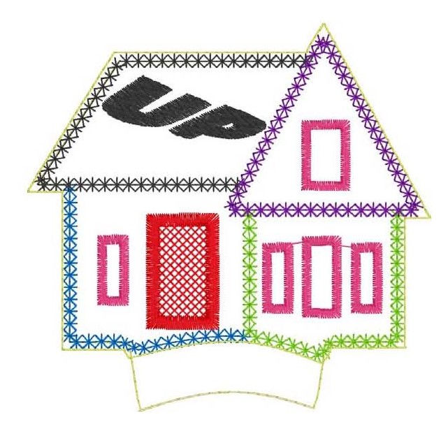 Thumbnail: Up Balloon House MEars Set (4 Pieces) ITH Embroidery Design