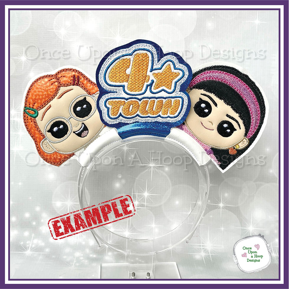 Thumbnail: TR Four-Town Band Logo Center Add-on ITH Digital Machine Embroidery Design