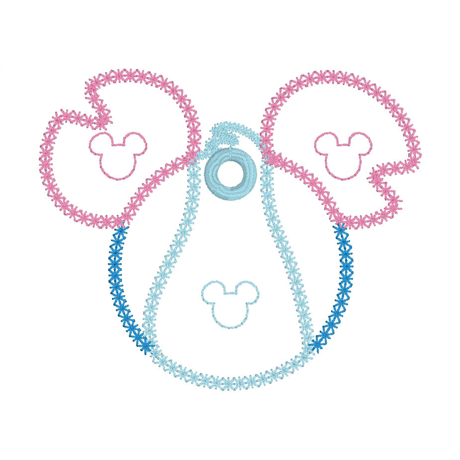 Thumbnail: Blue Hawaiian Pin Holder Lanyard ITH Machine Embroidery Design