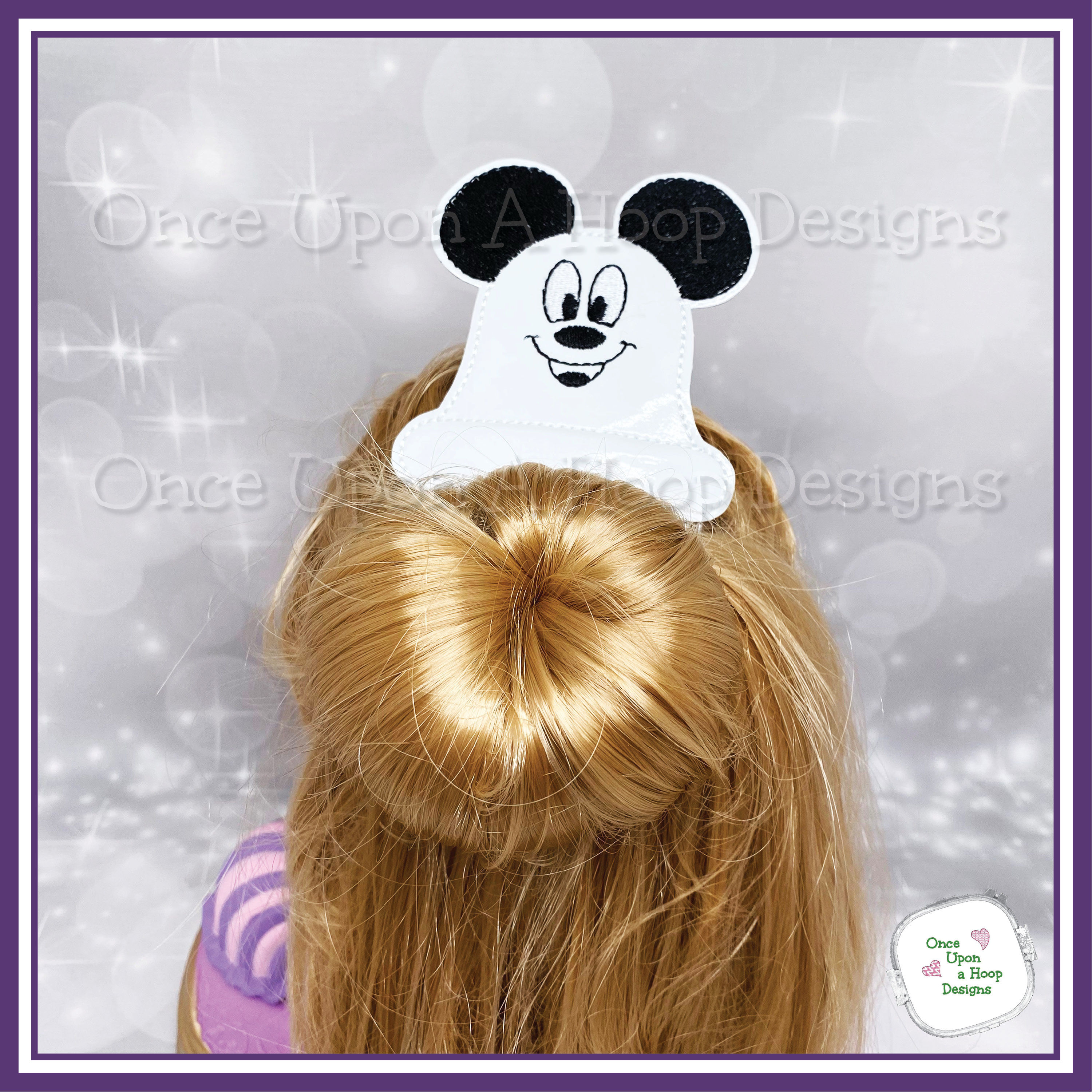 Mr Mouse Ghost Hair Comb Cover Digital Machine Embroidery Design