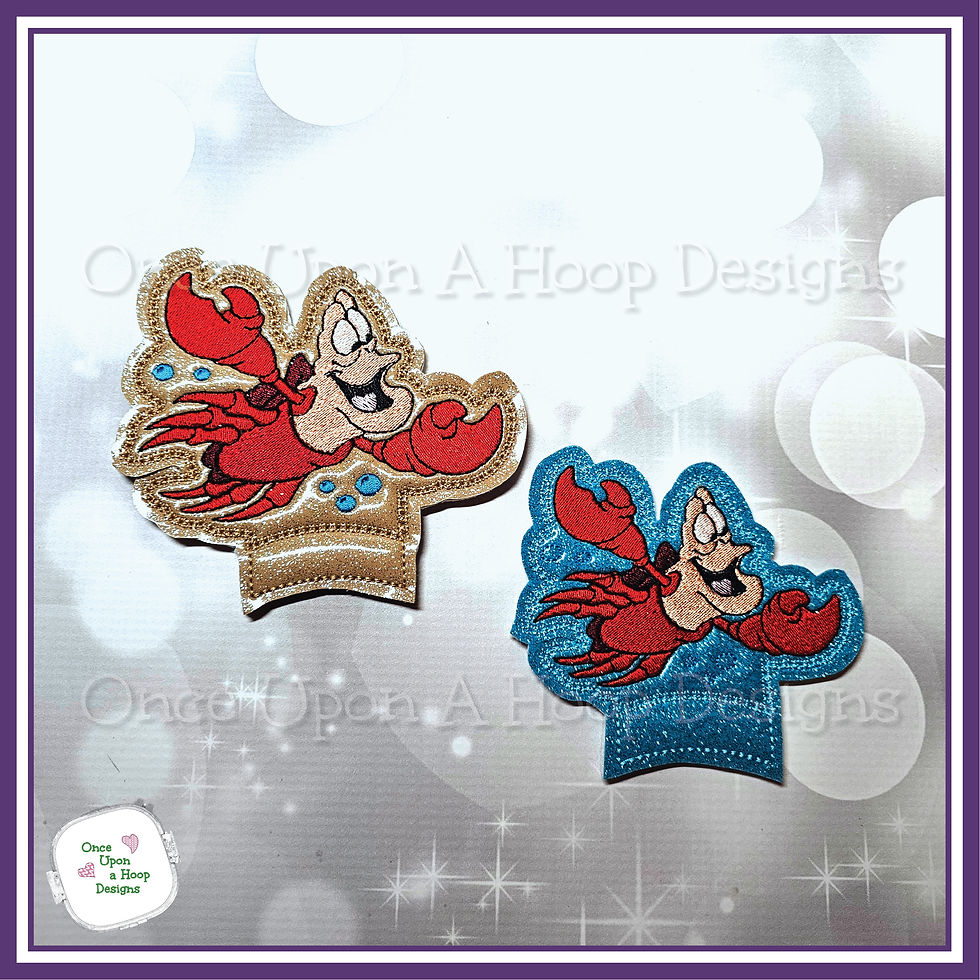 Thumbnail: Sebastian Crab Life is Bubbles MEars (3 piece SET) ITH Machine Embroidery Design