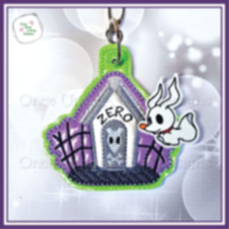 Doghouse with Add-on Ghost Dog Purse Charm ITH Digital Machine Embroidery Design