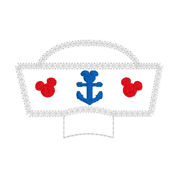 Thumbnail: 18" Doll Life Saver Ears with Sailor Hat (3pc Set) ITH Digital Embroidery Design