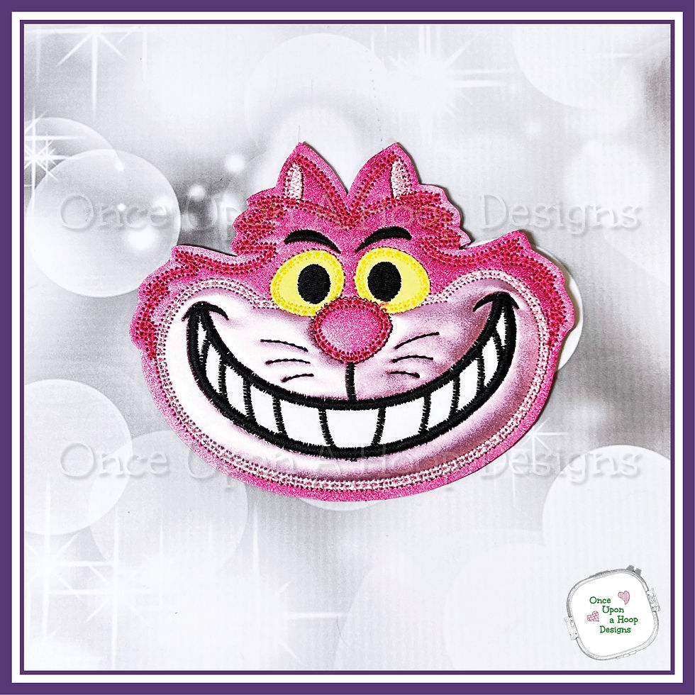 Thumbnail: Cheshie Smiling Cat Coaster/Mug Rug ITH Machine Embroidery Des