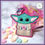 Thumbnail: Baby Yuda with Candy Heart Purse Charm - ITH Digital Embroidery Design
