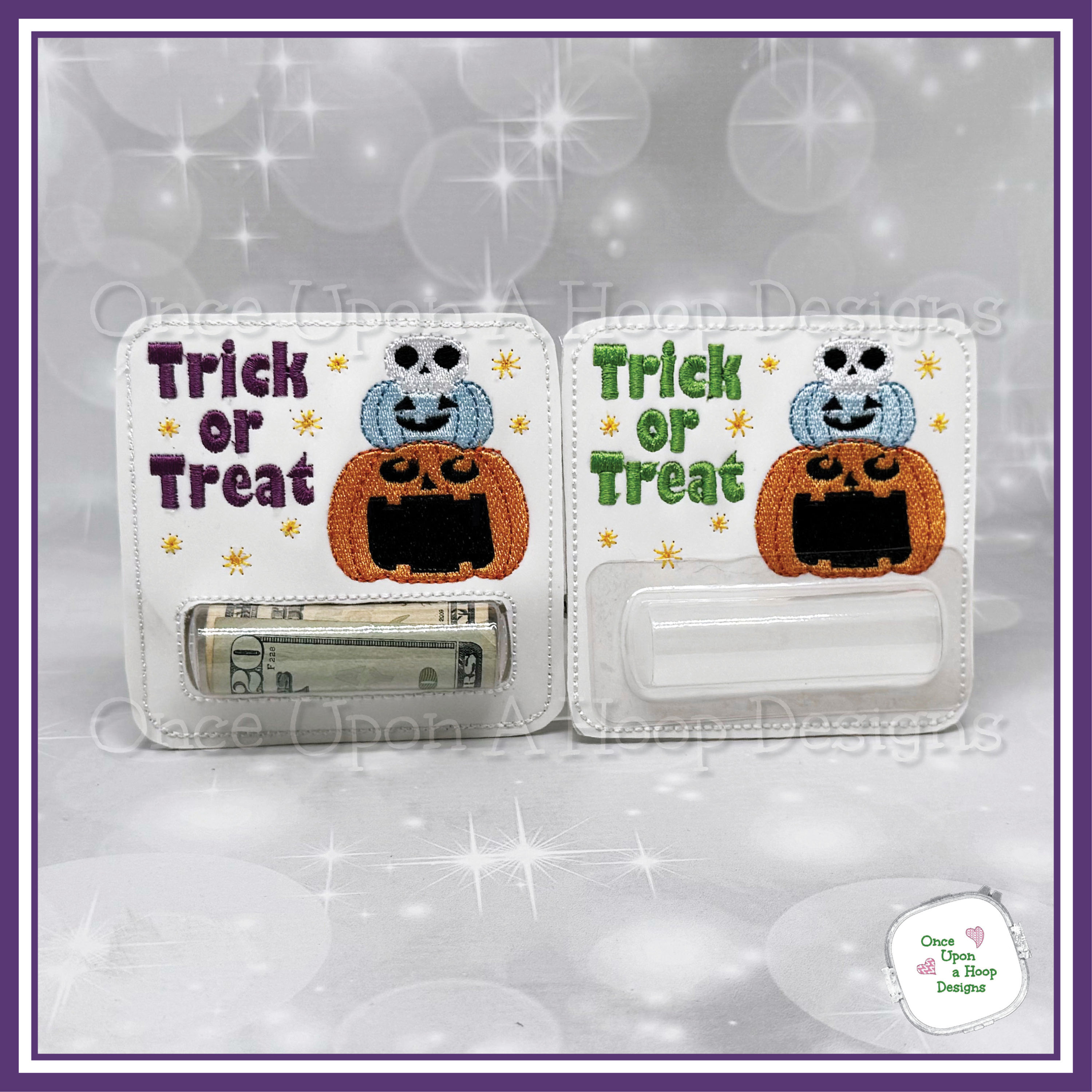Trick or Treat Money Gift Holder ITH Machine Embroidery Design