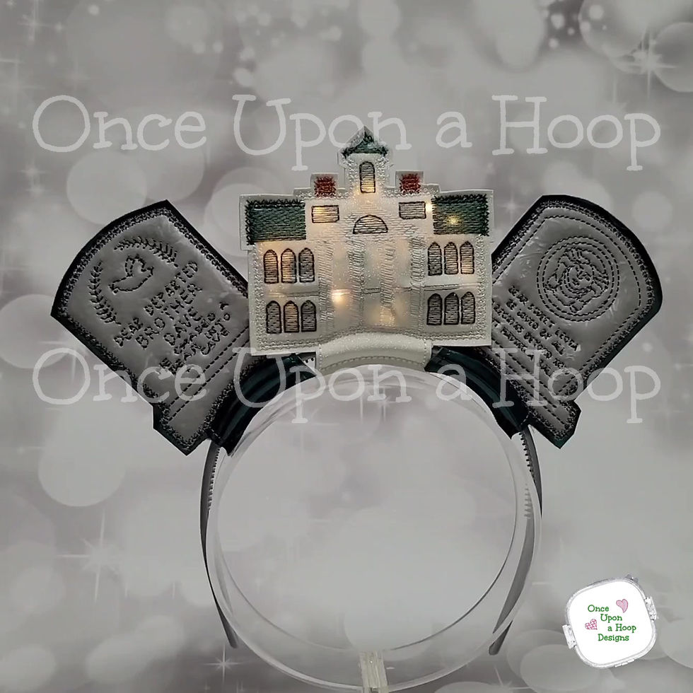 Thumbnail: Sketchy DL Haunted Mansion Hidden Ghosts Center ITH Machine Embroidery Design