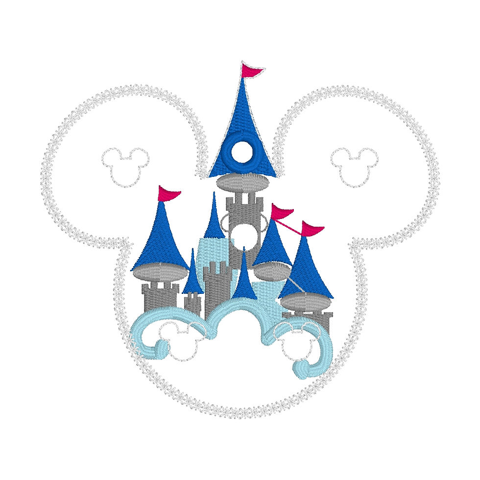 Thumbnail: Castle Pin Holder Lanyard ITH Machine Embroidery Design