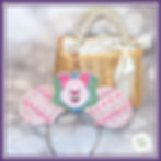 Thumbnail: Honey Bear Shy Piglet MEars Headband Holder ITH Embroidery Design