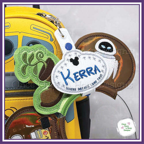 Mr Mouse Cast Member Name Tag MEars Headband Holder ITH Embroidery 