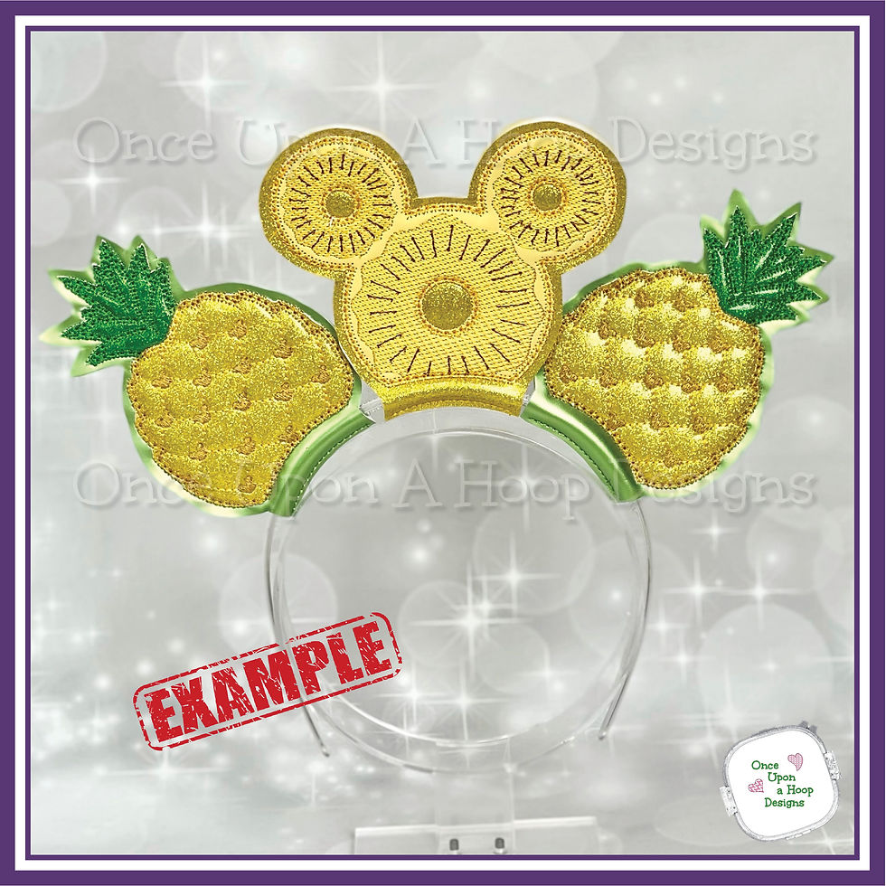 Thumbnail: Mr & Ms Mouse Pineapple Slice MEar (2 piece set) ITH Digital Embroidery Design